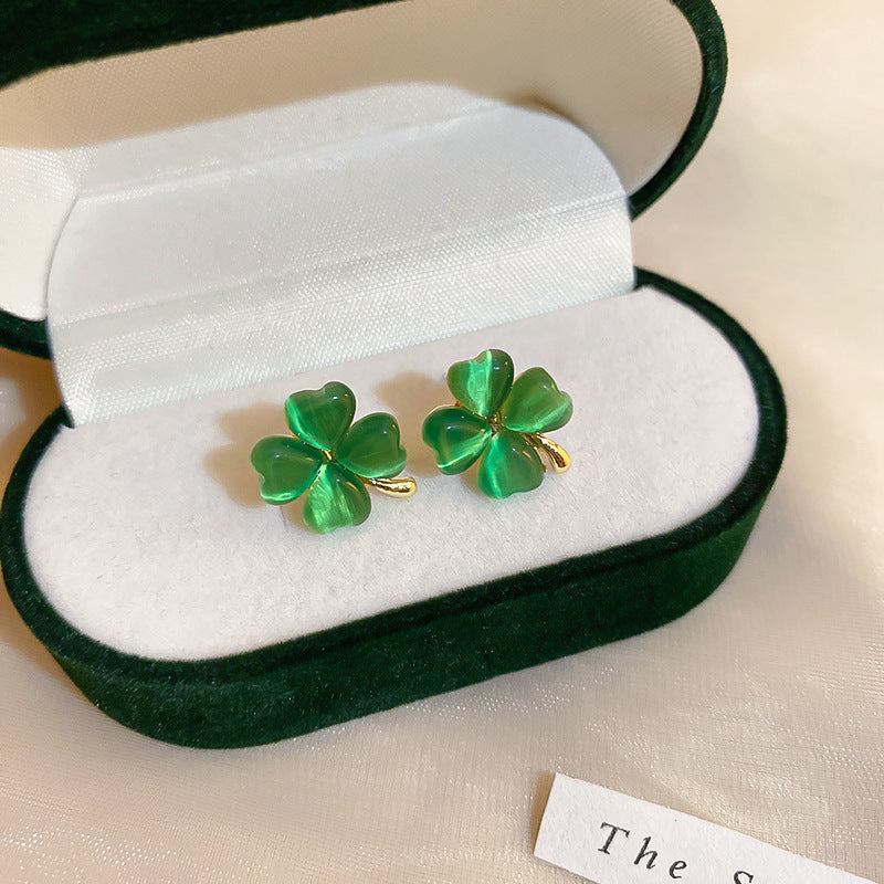 Women's Four Leaf Grass Light Luxury Premium Earrings
