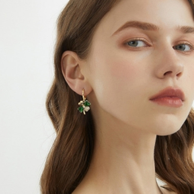 Women's Four Leaf Grass Light Luxury Premium Earrings