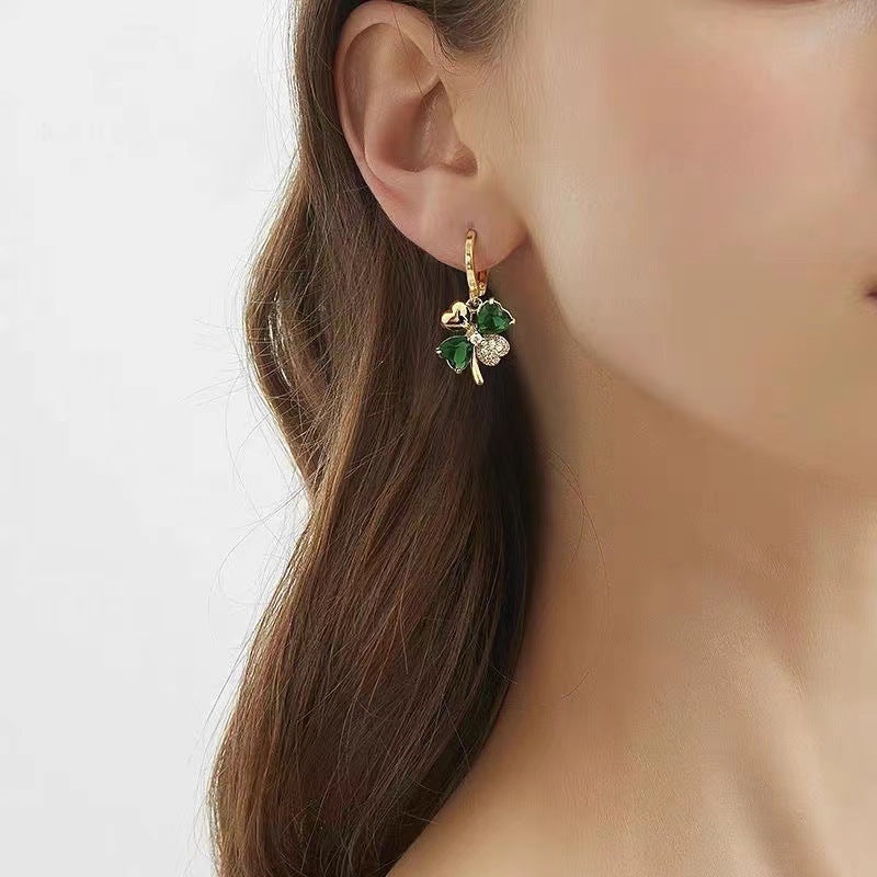 Women's Four Leaf Grass Light Luxury Premium Earrings
