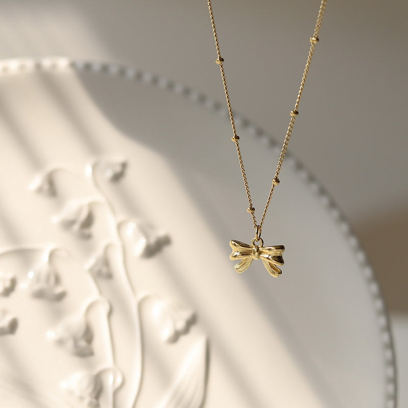 Female Small People's Premium Luxury Bow Necklace