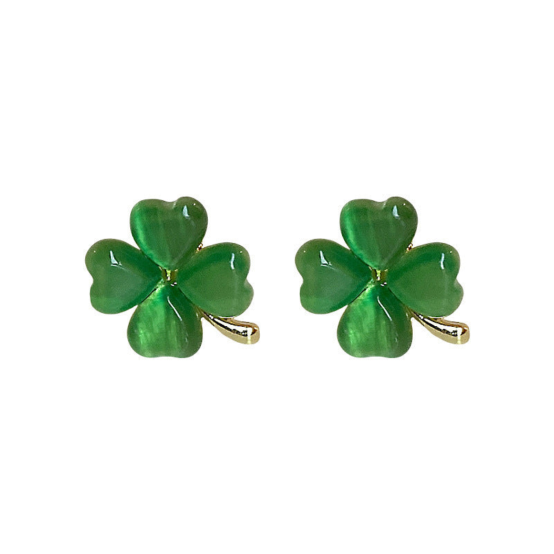 Women's Four Leaf Grass Light Luxury Premium Earrings