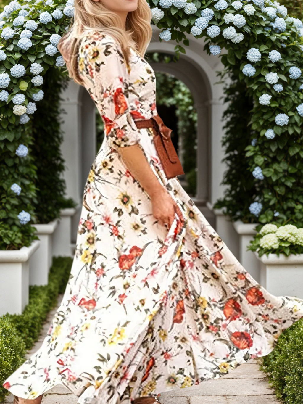 New Women’s Dresses, Flower Printed Dresses, Princess Dresses, Dresses