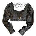 Fashion Niche Design Tube Thin Blouses Vintage Square Collar Long Sleeve Female Shirts Chic Tops