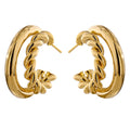 S925 Special-interest Design Simple Hemp Rope Double C Asymmetric Trending Earrings Ear Clip