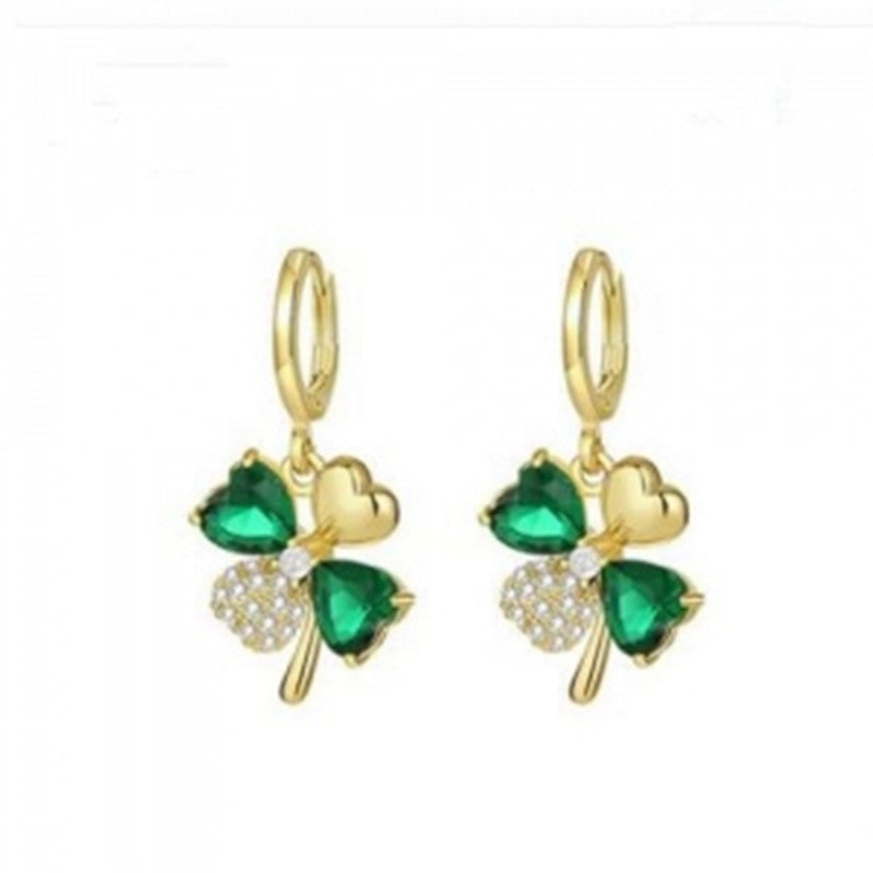Women's Four Leaf Grass Light Luxury Premium Earrings